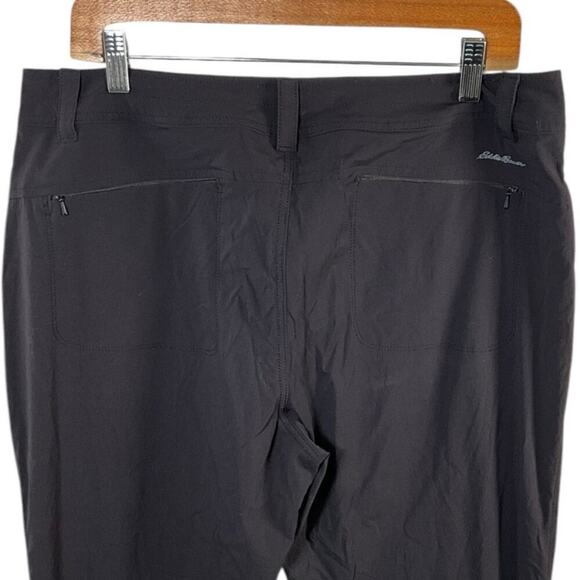 Eddie Bauer Black Women's Size 14 Outdoors Pants Zip Back Pockets Snap Bottoms - Picture 4 of 11